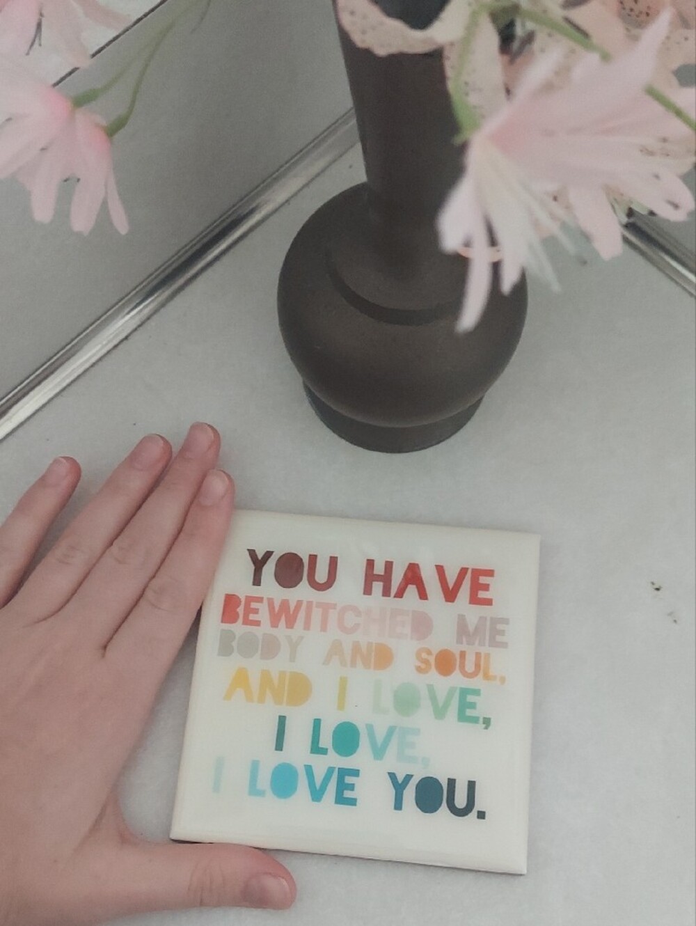 Pride&Prejudice Mr. Darcy Quote Tile Coaster 'You Have Bewitched Me' - Picture 3 of 4